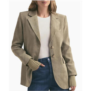 NWT $348 Favorite Daughter Corduroy City Blazer Small Tan Khaki Eucalyptus Women
